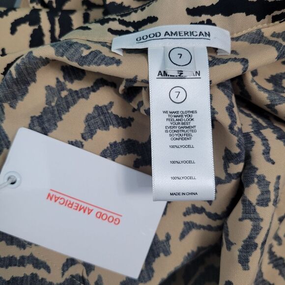 Good American Sand Zebra Animal Print Bias Midi Skirt Size 7- 4x - Picture 6 of 8